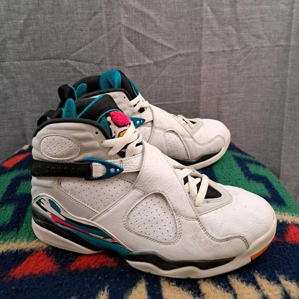 %Nike Air Jordan 8 Retro South Beach 305381-113 Size 9 Men's Shoes AJ11